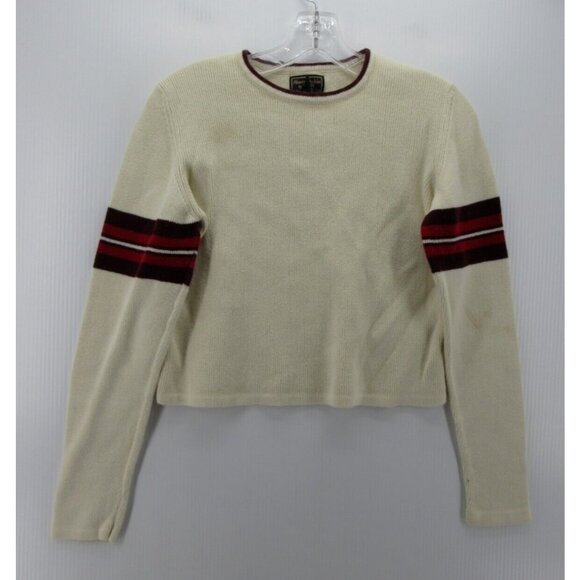 VINTAGE Abercrombie & Fitch Sweater Medium Cropped Pullover Crewneck - Picture 1 of 10